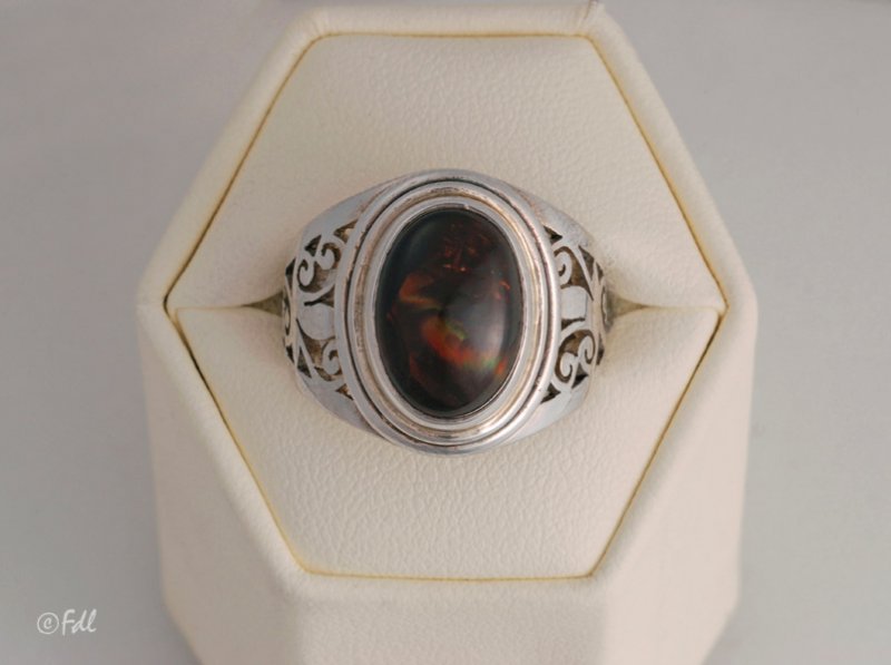 Bague avec agate de feu